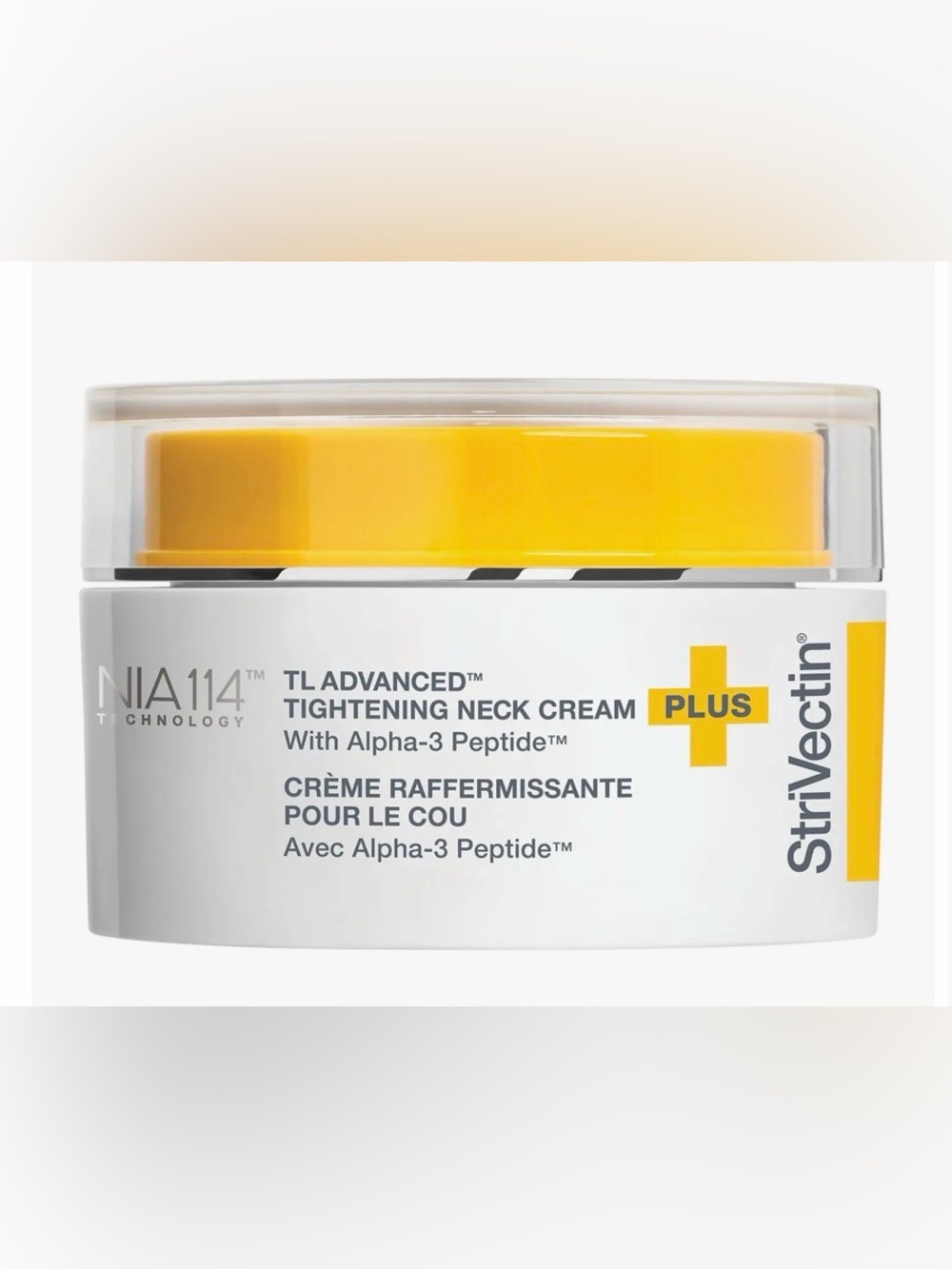 StriVectin Tightening Neck Cream Plus — Yellow and White Packaging